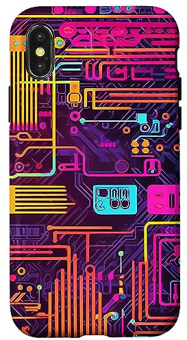 Carcasa para iPhone X/XS Chip de placa base Cyberpunk Gaming