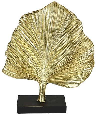 Flair Flower Blatt-Statue Blattskulptur goldenes Blatt 24cm Figur Skulpturen Blätter Deko Ornament Kreative Abstrakte Moderne Kunst Dekofigur Minimalistische Statue Geschenk, Ginkgo