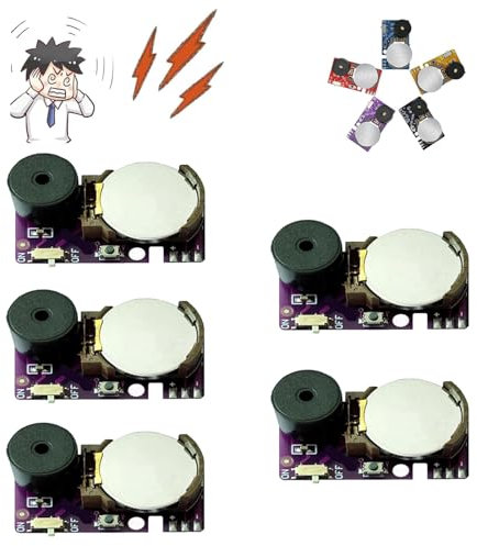 LONGSAO Annoyatron Random Noise Maker, Cricket Noise Maker Prank, Hidden Annoying Beep Office Prank Devices for Party, Office, Home, School (Purple 5pcs)