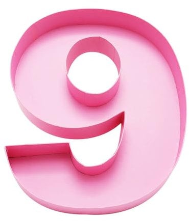 30.5cm Cardboard Number Cutout Fillable Paper Mache Charcuterie Board Sweet Birthday Food Tray for Treat (Pink, 6 or 9 shape)