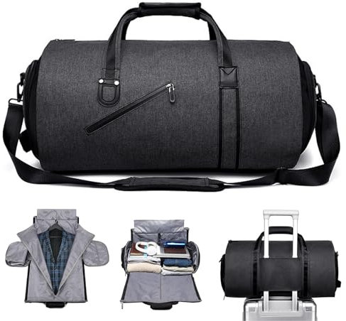 Lesunbak Handgepäck-Kleidertasche, Kleider-Reisetasche | 2-in-1-Reiseanzugtasche mit Schultergurt - Business-Tasche für Herren und Damen, Weekender-Tasche für Reisen und Geschäftsreisen