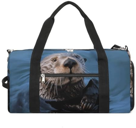 Reisetasche, Sporttasche, Seesack, Seesotter-Druck, für Damen und Herren, Turnbeutel, Turnbeutel mit Schuhfach, Meeresotter, Einheitsgröße, Seeotter, Einheitsgröße