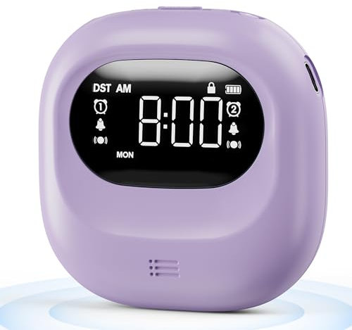 Roxicosly 3000mAh Battery Operated Alarm Clock for Heavy Sleepers, Cordless Vibrating Alarm Clocks with 3 Alarm Modes, Type-C Charge, 5 Volumes, Snooze for Kids, Deaf, Hearing Impaired