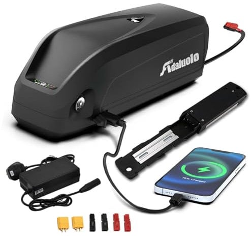 Adaluolo 52V Ebike Battery 13AH Hailong Electric Bike Battery Lithium ion Bicycle Battery with Charger, 5 Pin Fix Plate, USB Port, Connector for 100W-1000W Motor