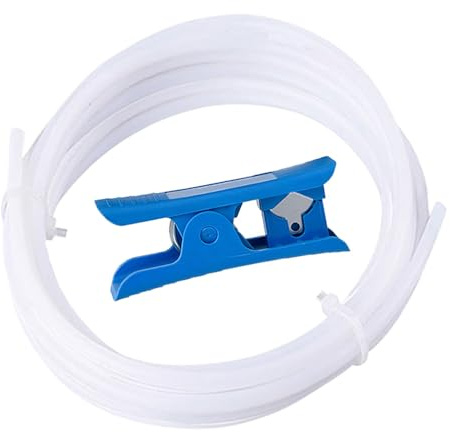 QitinDasen 8 Meter 3D Drucker PTFE Teflonschlauch mit Schlauchschneider, AD 4.0 mm/ID 2.0 mm, 3D Drucker PTFE Teflonrohr, für 1.75 mm Filament 3D Drucker