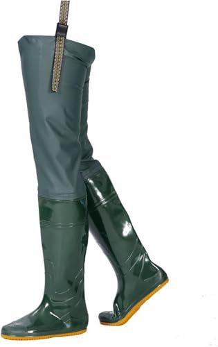 ZGYOZMNG Stivali da Pesca per Uomo e Donna, Leggeri e Morbidi, Impermeabili, con Suola chiodata (Verde 4)