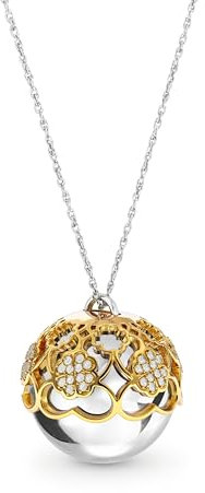 Dada Gioielli - Protection et amour pour les futures mamans - Collier bola de grossesse appelant les anges - Pendentif scintillant - Idées de cadeaux pour femmes enceintes (Tutto argento)
