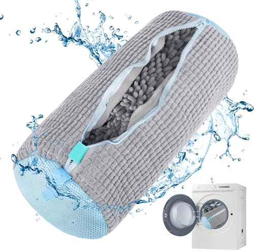 Schuhwaschbeutel 2 Stück Grau Reinigung Schuhbeutel Waschmaschine Sneaker Waschbeutel Waschbeutel für Waschmaschine für Alle Schuharten Schuh,Sportschuhe,Fußballschuhe, Basketballschuhe