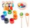 WOODENFUN Regenbogen Bälle in Tassen, Montessori Spielzeug für Kleinkinder, für 1 2 3Jahr, Vorschule, Holzspiele zum Lernen, Farbsortieren und Zählen (7-Farben)