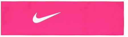Nike Men's Dri-Fit Fury Classic Headband, Running, Fitness, Training, Sports Hairband, Sweat-Wicking, Vivid Pink/White/White, One Size