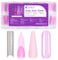 Gelike ec Dual Nail Forms Set: Capsule Americaine Ongle Gel, 4 Formes d'Extension Faux Ongles 96 Pièces 12 Tailles Couverture Complète, PMMA Gel Pose Manucure Art d'Ongle Design Salon DIY