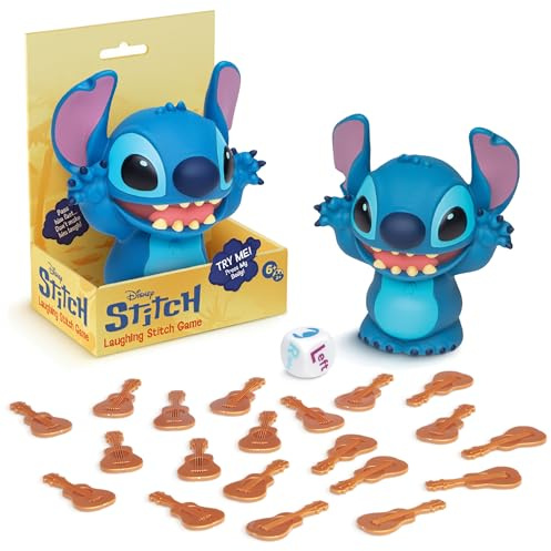 Goliath – Disney Stitch Laughing Game – Jeu de Société Fun Enfants dès 6 Ans – Rapidité & Réflexes – Stitch Électronique avec Sons, Dé & Jetons - pour Famille & Amis – 2+ Joueurs - Piles Incluses