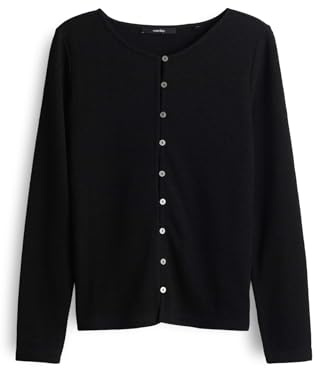 someday Damen Langarmshirt | KALMINA Slim Cardigan aus Jersey Black, 38