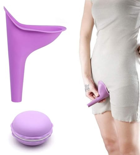 1 Pieza Orinal para mujeres, Orinal plegable para mujeres, Embudo de orina reutilizable para mujeres, Vaso orinal de pie para maternidad, Portátil con estuche de almacenamiento