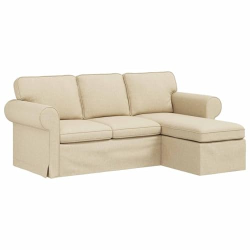 vidaXL Sofa Creme 195 x 138 x 80 cm Stoff