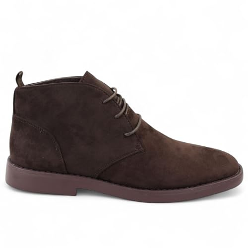 Infinity Leather Dolcetto Herren-Chukka-Stiefel aus braunem Prämie-Wildleder im Wüstenstil