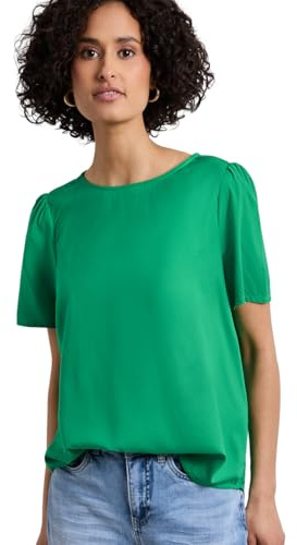 Street One Damen Bluse mit Rundhals und kurzen Puffärmeln