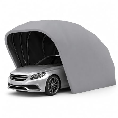 Edelstahl Einziehbarer Carport 5,5 x 2,5 x 2,3 m Faltbarer grauer Autounterstand Baldachin