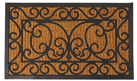 Esschert Design RB08 Kokos/Gummi L fuß-/Türmatte, schwarz/braun, 74.5 x 44.5 x 1.1 cm