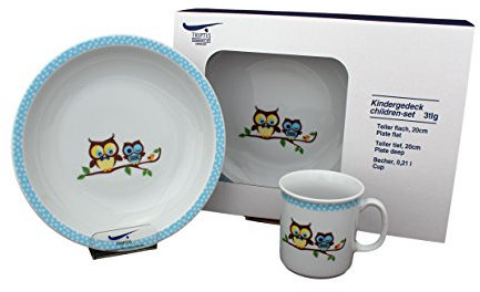 Eschenbach Porzellan Group Kindergeschirr Ernst und Emil Kindergedeck, 3 teilig, Porzellan, Dekor, 1 x 1 x 1 cm