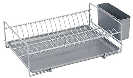 Sauvic 89020 - Escurreplatos Plano Plastificado Gris, Color Gris, 38,5 x 25 x 12 cm