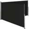 tectake® Double-Sided & Retractable Side Awning in Lightweight, Rust-free Aluminium with UV-Protection & Water-Repellent Fabric - 200x600cm Garden Privacy Screen for Garden, Balcony & Patio - Black