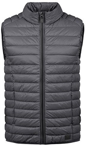 BLEND BHNille Homme Veste sans Manches matelassé Gilet ourtdoor avec col Montant Poches zippées Regular Fit, Taille:L, Couleur:Ebony Grey (75111)