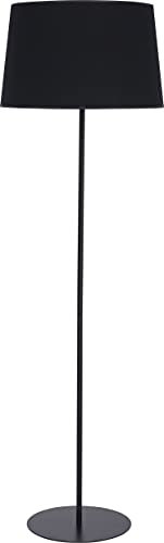 Licht-Erlebnisse Stehlampe Stoff Metall Schwarz Wohnzimmer Schlafzimmer 148 cm E27 max. 60 Watt gemütlich blendarm Bauhaus Stehleuchte MAJA