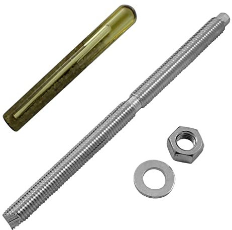 Lumonic Ankerstange + Verbundankerpatrone M12 x 200 Edelstahl A4 I Zur Verwendung als Keilanker, Metalldübel, Bolzenanker, Blitzdübel I Für verschiede