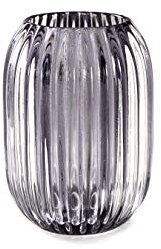 Serene Spaces Living Votivkerzenhalter aus optischem Glas, Rauchgrau, perfekt für Hochzeiten und Heimdekoration, Maße: 12,7 cm hoch und 8,9 cm Durchmesser