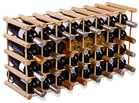GIANTEX Weinregal 40 Flaschen, Kiefernholz Flaschenregal Flaschenständer, Weinständer Holzregal Vintage für Küche Bar