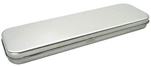 TOYANDONA Federmäppchen Metall Bleistift Box Schreibwaren Fall rechteckige Aufbewahrungskoffer für Studenten (Silber Silver