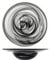 H&H 833113 Alabaster Albastro Set of 6 Pasta Plates, Glass, Black, 26 Cm