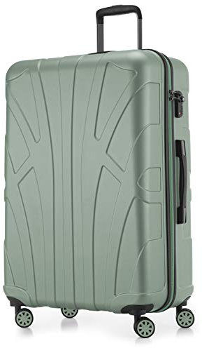 suitline - großer Hartschalen-Koffer Koffer Trolley Rollkoffer XL Reisekoffer, TSA, 76 cm, ca. 96-110 Liter, 100% ABS Matt, Mint