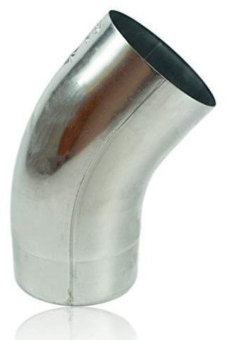 Zink Regenrohrbogen 60 mm mit 40 Grad, konischer Titanzink Ablaufbogen mit Einsteckfase, Fallrohrbogen stumpfgeschweißt DN 60