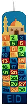 duhe189014 Ramadan Countdown Kalender, Eid Mubarak Wand 30 Tage Kalender mit Taschen für Festival Dekoration