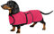 Geyecete - Warmer wintermantel für dackel Hunde,Hunde Winterjacken mit plüschfutter,Outdoor jacken mit verstellbaren gürtel und Kabelbaumloch,für mittelgroße und Kleiner dackel-Rosa-S