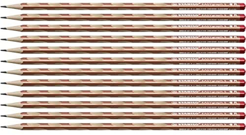 STABILO - Schmaler Dreikant-Bleistift für Rechtshänder - EASYgraph S Metallic in Kupfer - 12er Pack - Härtegrad HB