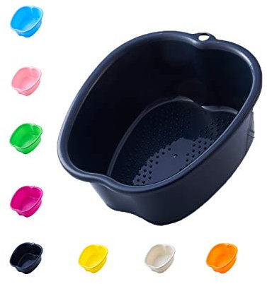 Large Foot Bath Spa Bowl Plastic Pedicure Bowl Massage Foot Tub,for Pedicure, Detox and Massage, Perfect to Soak Your Feet, Toe Nails and Ankles,Can be Soaked to Remove Dead Skin (Black)
