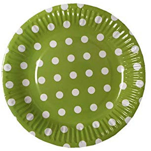 Cathy's toy Shop 20pcs Polka Dots Paper Tableware 7 Plates Birthday Party Wedding Events Cake Plate 7 (7 Green Polka Dot Plates)