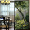 LXDWEI Dekorative Fensterfolie Sichtschutz Wald Creek Landschaft Ölgemälde statische Haftung Fensteraufkleber kein Kleber mattierte Fensterabdeckungen Fenstertönung 42x140 cm