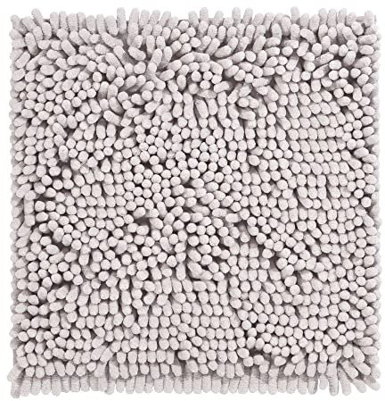 PANA® Premium Chenille Badematte (45x45cm) • Ideal als WC Vorleger, Duschmatte, Badvorleger, WC-Vorlage • Weich, rutschfest & waschbar • Badteppich ohne Ausschnitt • Farbe: Beige