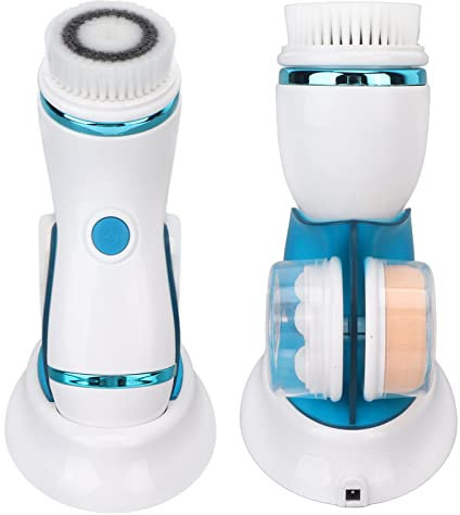 Elektrische Gesichtsbürste für Tiefenreinigung und Porenreinigung, 4 Wechselbürstenköpfe, Weiches Peeling, Ideal für jeden Hauttyp, Gesichtsreinigungswerkzeug mit Exfoliation Funktion