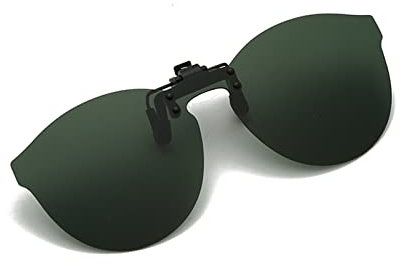 YAMEIZE Polarisierte Clip Sonnenbrille UV400-Schutz Randlose Gläser für Damen Herren Clip on Brille Fahren im Freien (Dunkelgr)