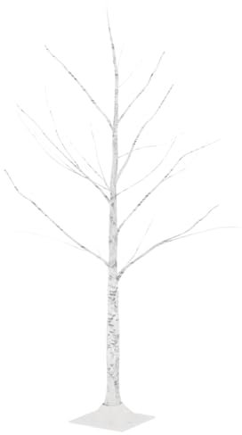 vidaXL LED Birke Warmweiß 48 LEDs Beleuchtet Birkenbaum Lichterbaum Leuchtbaum Weihnachtsdeko Beleuchtung Dekobaum Kunstbaum 120cm