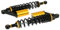 Set: Tuning-Federbeine 360mm, mit externen Ausgleichsbehälter, Schwarz/Gold - für Simson S50, S51, S70