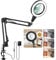 8X Lupe mit Licht, SAVSOO Echtglas Linse Schreibtischlampe & Klemme, Touch Control LED beleuchtete Lupe, 3 Modi stufenlos dimmbare Lupe mit Licht und Ständer für Hobby DIY Close Arbeit