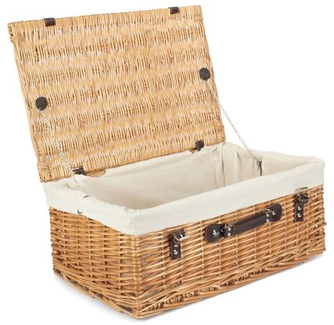 Red Hamper EH058W Wicker 55cm Buff Picnic Basket with White Lining