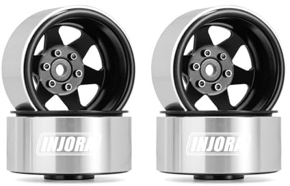 INJORA 1.9 Pneus Mud Terrain Roue Pneus Pour Axial SCX10 UTB18 TRX4 Redcat Gen8 VS4-10 1/10 RC Crawler Auto, Schwarz