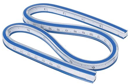 SagaSave Flexibles Messlineal, Doppelseitiges, Flexibles Vinyl-Kurvenlineal für Technisches Zeichnen, Kleidungsdesign und Vermessung (50 cm)